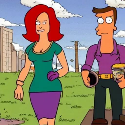 Prompt: fry and leela from futurama ( 1 9 9 9 ) in better call saul