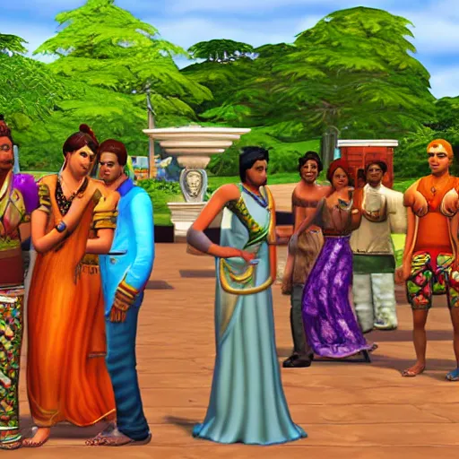 Image similar to hindu gods in the sims 2