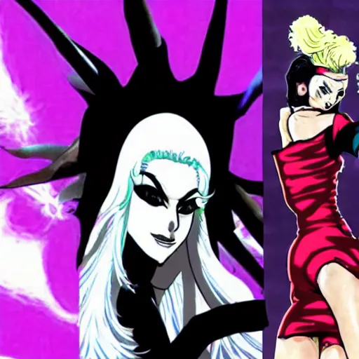 Image similar to lady gaga in jojo bizarre adventure