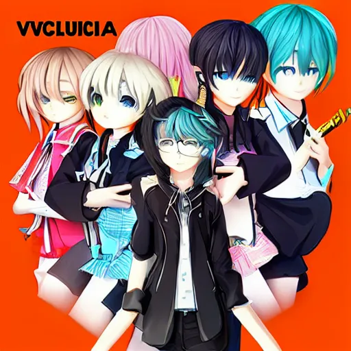 Image similar to box art for a new vocaloid