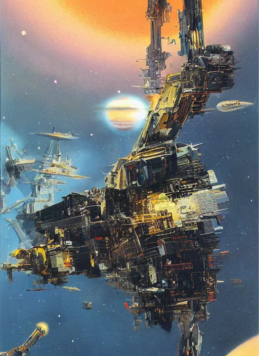 Image similar to spacious bg. minimalistic piece. simplified environment. lonely cosmos. single ship as main subject. masterpiece book cover illustration by the great famous sci - fi artist john berkey.