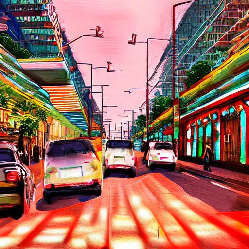 Prompt: mexico city streets, digital art, good lighting