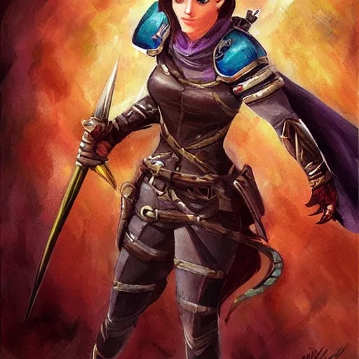 Prompt: Beautiful female ranger character portrait, Dungeons and Dragons, fantasy painting, clean brushstrokes
