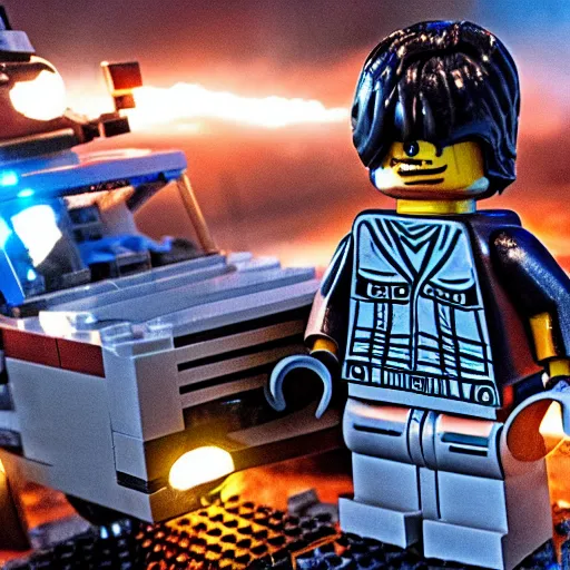 Prompt: first picture from new Lego Terminator Movie