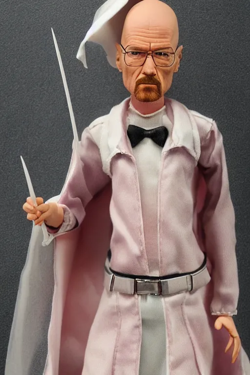 Prompt: walter white witch barbie doll, photorealistic, highly detailed,