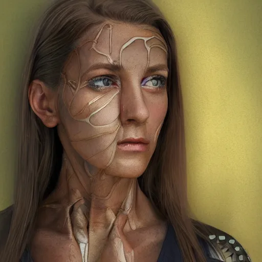 Prompt: portrait of a woman heavily modified by bionics, high detail, 4 k