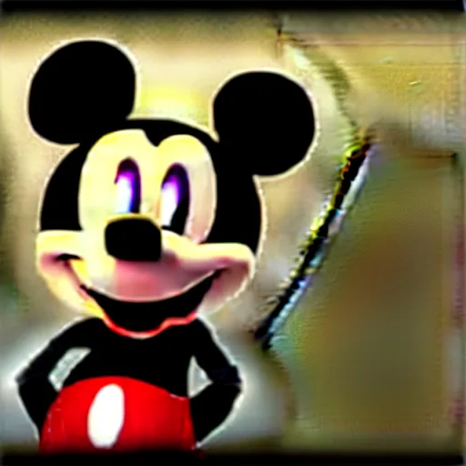 Image similar to Mickey Mouse as a demon, photorealistic, film still, desolate