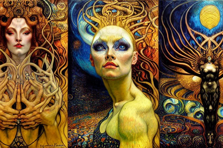 Image similar to Divine Chaos Engine by Karol Bak, Jean Delville, William Blake, Gustav Klimt, and Vincent Van Gogh, symbolist, visionary