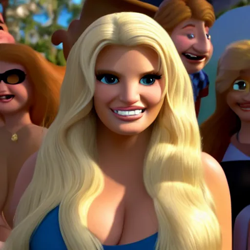 Image similar to jessica simpson as a pixar character, 8 k