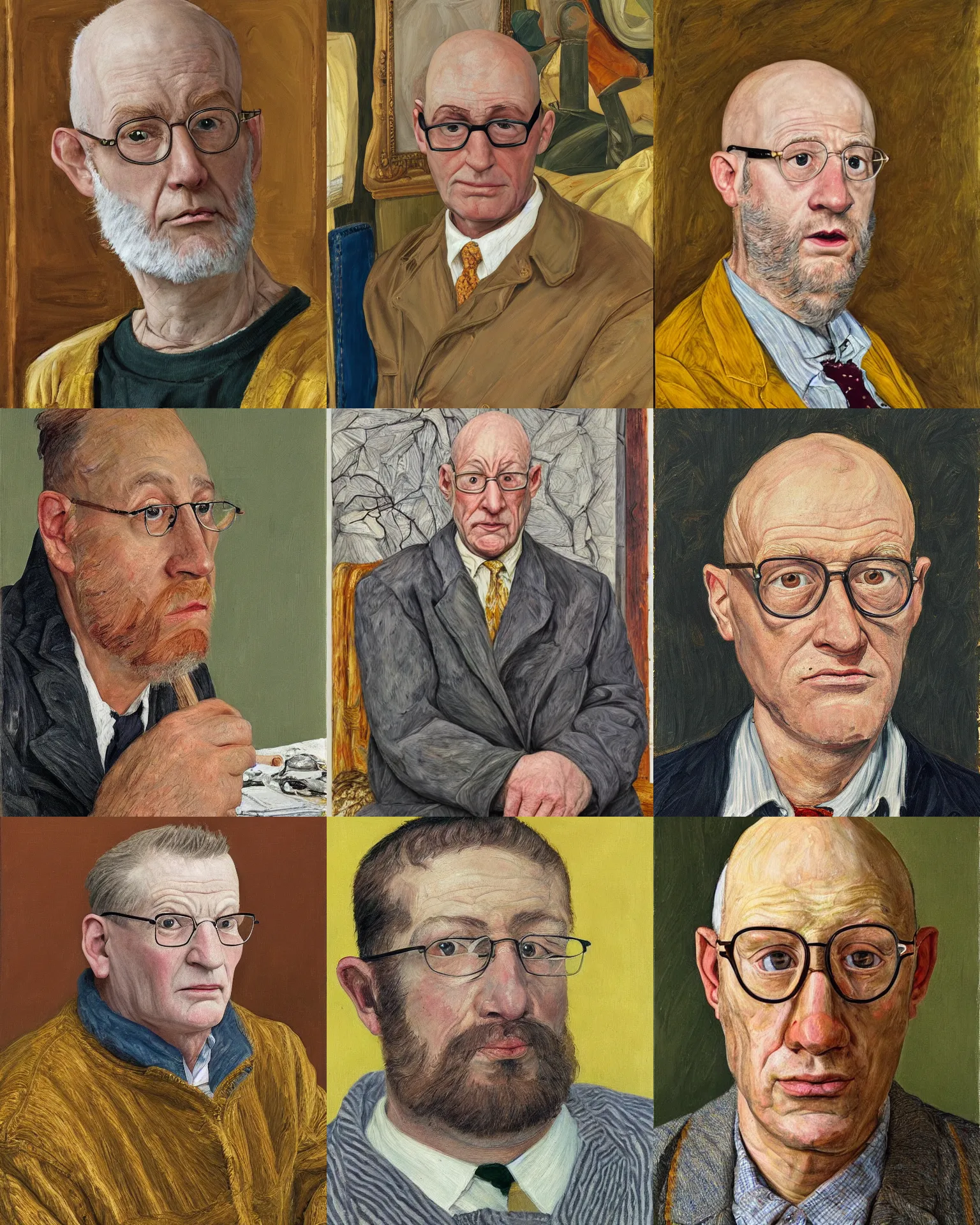 Prompt: Real-life Arthur Read, painted by Lucian Freud