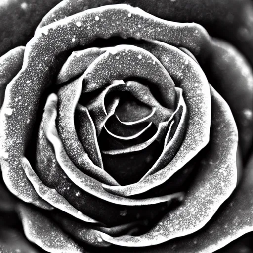 Image similar to award - winning macro of a beautiful black rose made of glowing molten magma