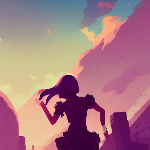 Prompt: a beach, highly detailed, by Atey Ghailan, by Loish, by Bryan Lee O'Malley, by Cliff Chiang, by Greg Rutkowski, inspired by image comics, inspired by graphic novel cover art, inspired by nier!! Gradient color scheme ((grafitti tag brick wall background)), trending on artstation