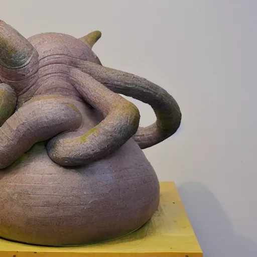 Image similar to sculpture of a pig - octopus, work in progress, neo - expressionism