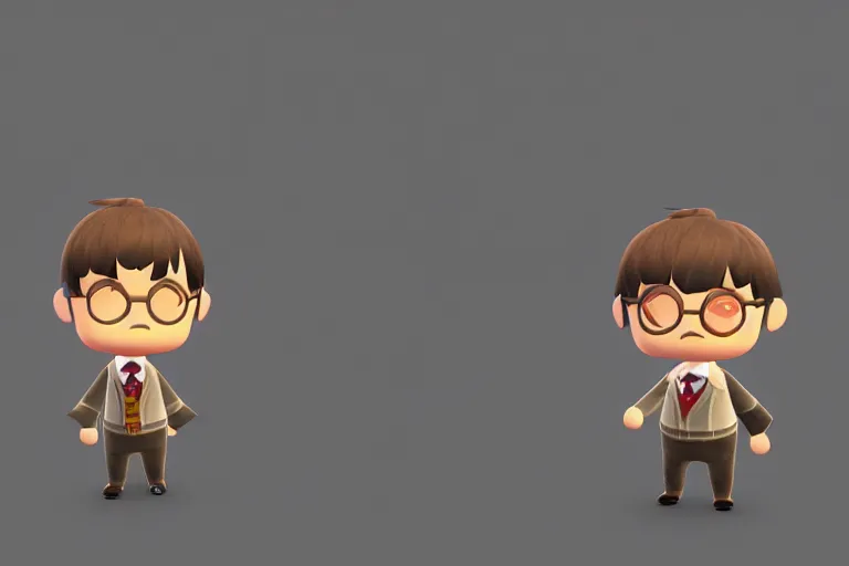 Image similar to harry potter as a animal crossing character, 3 d render, hd, 8 k