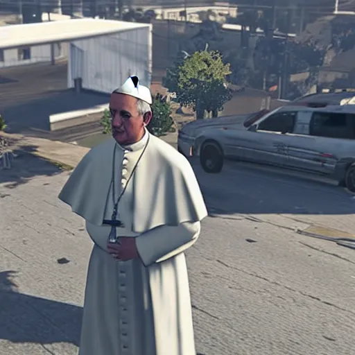 Prompt: the pope in gta 5