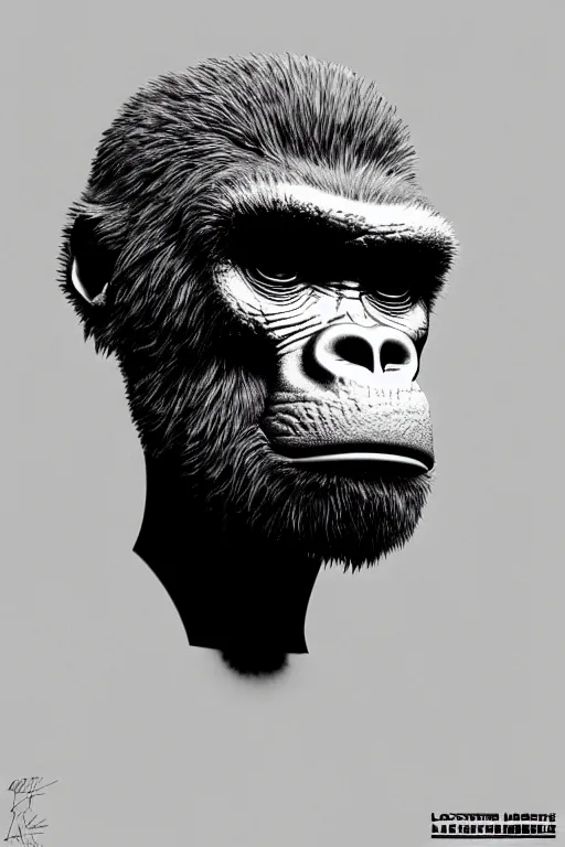 Prompt: vibrant ultra clear sideview portrait of cybernetic!!! gorilla! cyborg! by laurie greasley rene magritte gustave dore, low contrast, cinematic dramatic lighting, hyper realistic detailed intricate render, hypermaximalist, ornate, epic composition, 4 k 8 k, octane blender, sharp focus, concept art, masterpiece award winning