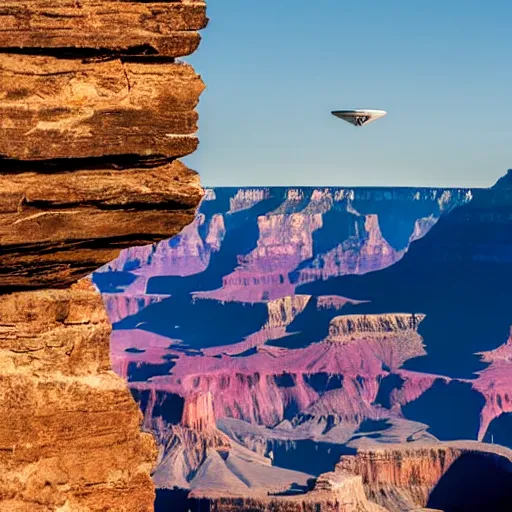 Prompt: UFO sighting at Grand Canyon, vacation photos