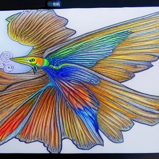 Image similar to Colored pencil art on paper, Wind Elf Level 87, highly detailed, artstation, MasterPiece, Award-Winning, Caran d'Ache Luminance