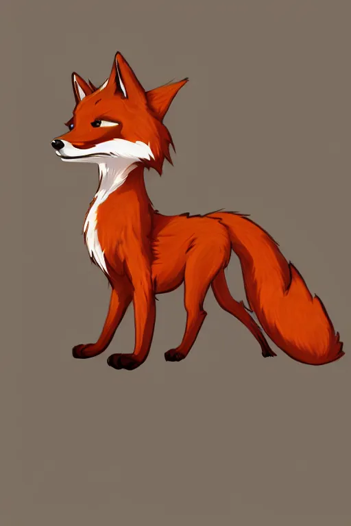 Image similar to an anthropomorphic fox with a fluffy tail wearing a vest, backlighting, trending on artstation, digital art, furry art, trending on furaffinity, lineart