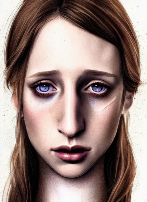 Prompt: full body gorgeous Taissa Farmiga, realistic character concept, full body pose, autumn, makeup, shorter neck, illustration, symmetrical eyes and body, cinematic lighting, detailed realistic symmetrical eyes, artgerm, Joshua Middleton, single face, insanely detailed and intricate, beautiful