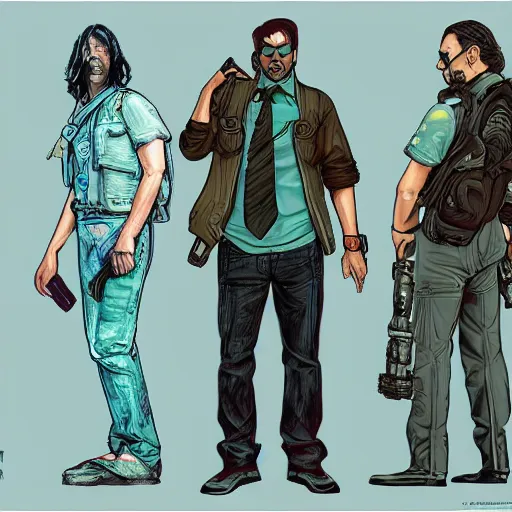 Image similar to keanu reevez in the art style of disco elysium