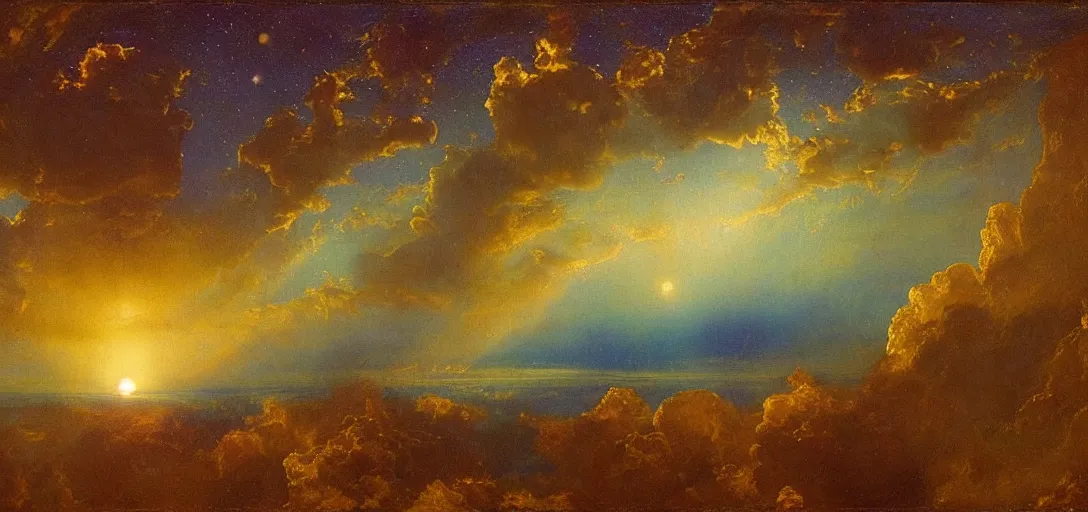 Prompt: Space Dreams in the Sky by Frederic Edwin Church