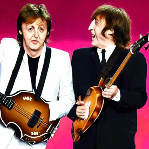 Image similar to Paul McCartney and John Lennon in concert, 2019