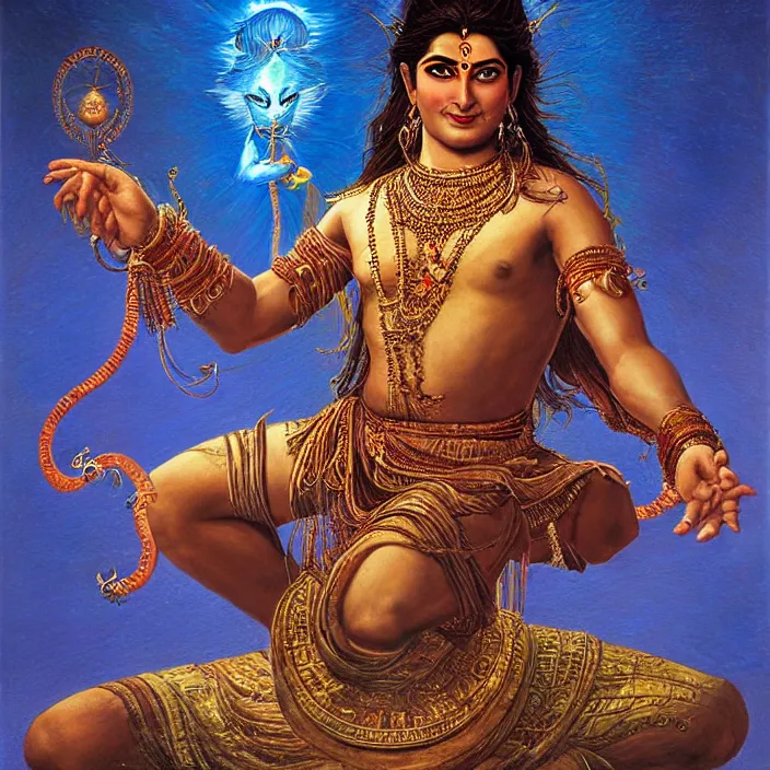 Image similar to shiva dancing, art by james c. christensen and keith parkinson
