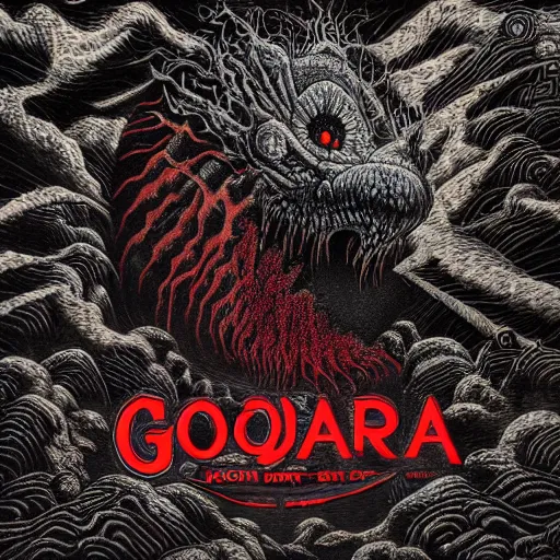 Prompt: gojira album cover, high detail