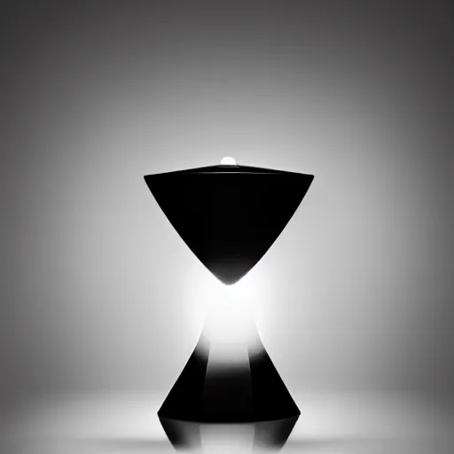 Image similar to a table lamp designed by armani in the shape of perfume, advertising photography