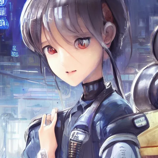 Image similar to dynamic composition, motion, ultra-detailed, incredibly detailed, a lot of details, amazing fine details and brush strokes, colorful and grayish palette, smooth, HD semirealistic anime CG concept art digital painting, watercolor oil painting of Clean and detailed post-cyberpunk sci-fi close-up schoolgirl in asian city in style of cytus and deemo, blue flame, relaxing, calm and mysterious vibes,, by a Chinese artist at ArtStation, by Huang Guangjian, Fenghua Zhong, Ruan Jia, Xin Jin and Wei Chang. Realistic artwork of a Chinese videogame, gradients, gentle an harmonic grayish colors. set in half-life 2, Matrix, GITS, Blade Runner, Neotokyo Source, Syndicate(2012), dynamic composition, beautiful with eerie vibes, very inspirational, very stylish, with gradients, surrealistic, dystopia, postapocalyptic vibes, depth of field, mist, rich cinematic atmosphere, perfect digital art, mystical journey in strange world