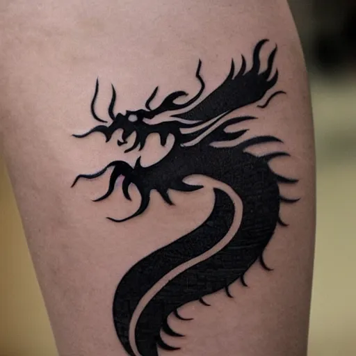 Image similar to minimal chinese dragon tattoo