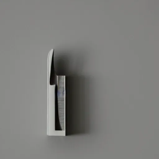 Image similar to a lighter designed by isamu noguchi, white background, studio photograph