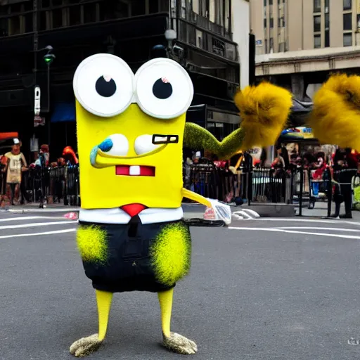 Image similar to furry spongebob street performer