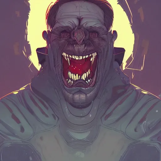 Prompt: his endless screaming makes his own mind eat him up, by josan gonzalez, artstation, deviantart, pinterest, 8 k