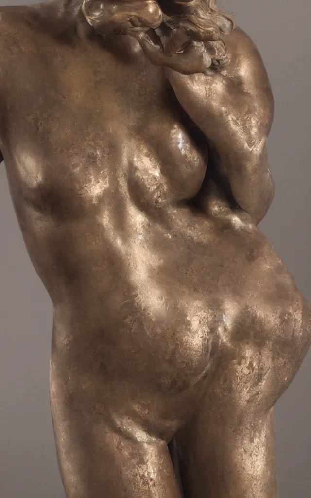 Prompt: detailed photo of old bronze patina statue of seductive gorgeous sexy pinup, super highly detailed, full body view, various poses, the statue is in the first room of castel of versaille, photorealism, intricate detail, museum diffuse lighting, autumn sunlights