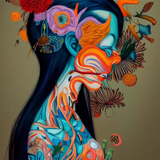 Image similar to painting of a woman by rik oostenbroek, james jean, amy sol