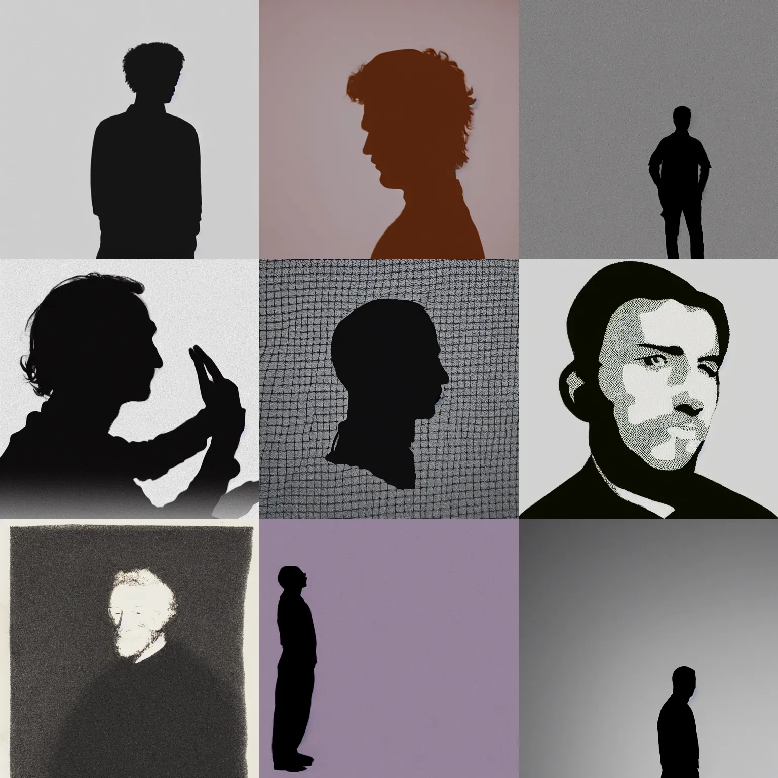 Prompt: silhouette of a man on a white background
