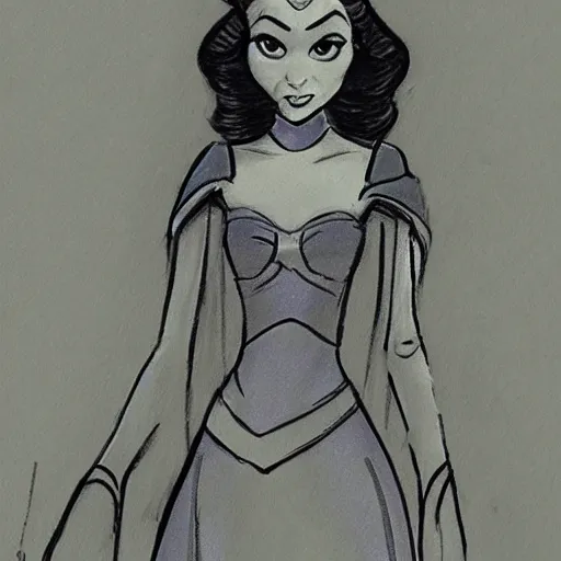 Image similar to milt kahl sketch of victoria justice as princess padme from star wars episode 3