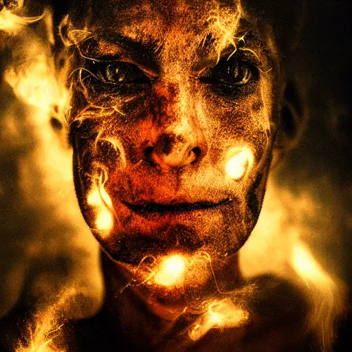 Prompt: portrait of bellringer form lexx by lee jeffries, hyper - detailed, smoke, sparks, neon