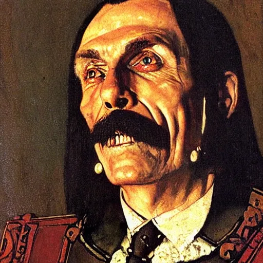 Image similar to A portrait of Vlad III as painted by norman rockwell