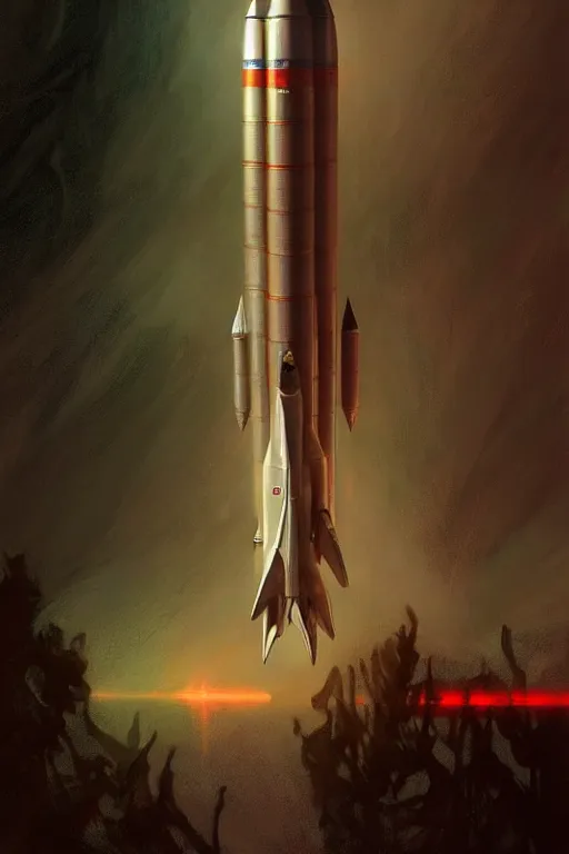 Prompt: hyperrealist pencil sketch of retrofuturism rocket ship by jeremy mann and alphonse mucha, fantasy art, drawing, dynamic lighting, artstation, poster, volumetric lighting, very detailed faces, 4 k, award winning