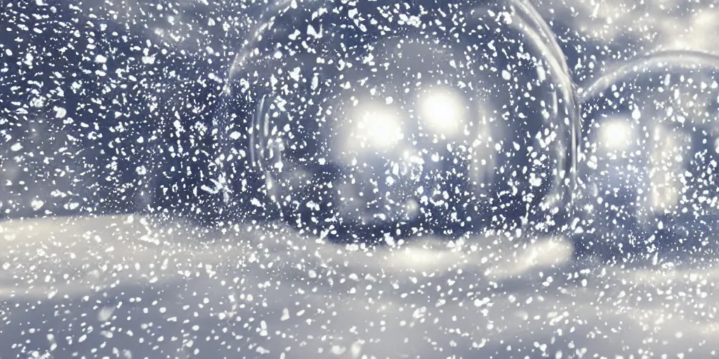 Image similar to the multiverse inside a snow globe, 90s cgi render