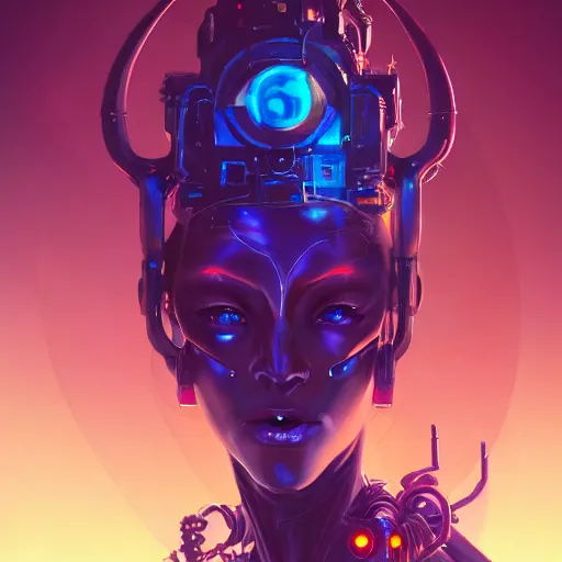 Prompt: a portrait of a nubile cybernetic duchess of hell, cyberpunk concept art by pete mohrbacher and wlop and artgerm and josan gonzales and jean claude meziere and syd mead and moebius, trending on artstation, highly detailed, intricate, sharp focus, digital art, 8 k