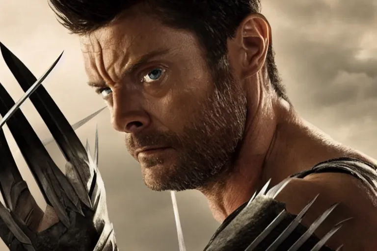 Image similar to film still of Karl Urban as wolverine in new X-men movie, 4k