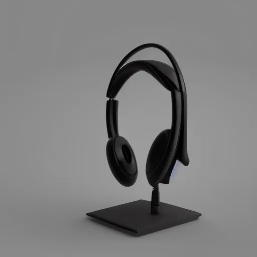 Prompt: product still of headphone stand, futuristic, techno, cyberpunk, product design, 3 d render, concept, fun, swag