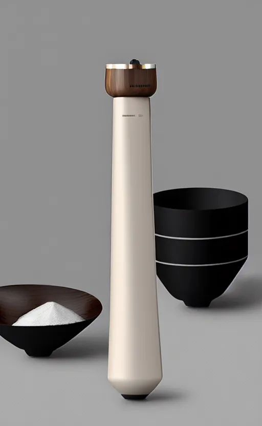 Image similar to a stylish handheld electric frother and powdered beverage mixer ; designed by marc newsom, zaha hadid, blonde, joseph and joseph, frother ; natural materials ; industrial design ; behance ; le manoosh ; pinterest ; if design award ; reddot design award
