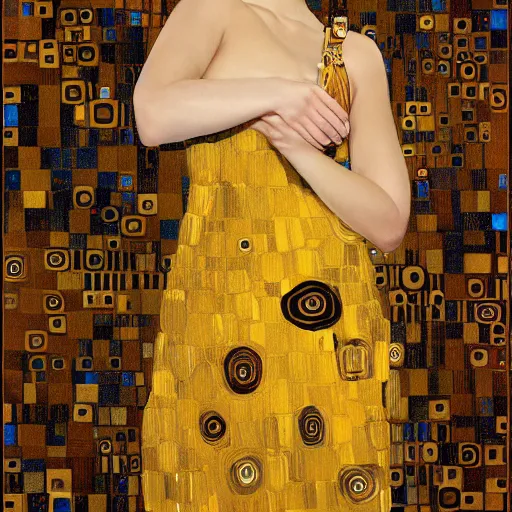 Prompt: full body faye reagan in the style of gustav klimt