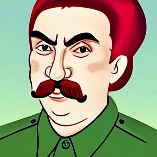 Image similar to joseph stalin as a powerpuff girl