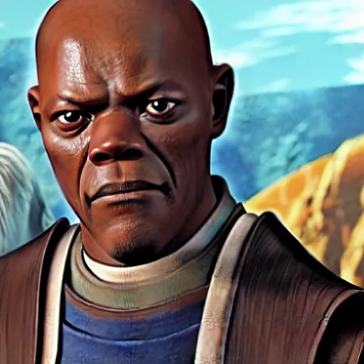 Prompt: Samuel L Jackson as a character in Avatar: the last airbender